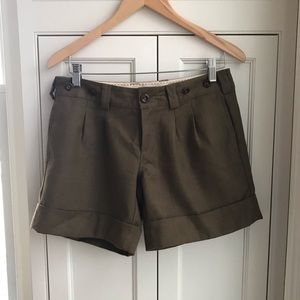 Anthropologie Wool shorts: cuffs & button details